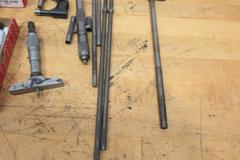 Starrett Tools, 0-1" Pad Micrometer, 0-1" Tube Mic, 0-1" Depth Mic, Last Word .005 Indicator, 8-24" Inside Mic, Mic Standards, Antique Bore Guage