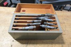 Micrometer Set 1" - 6", Various Brands in Set, with Wooden Case