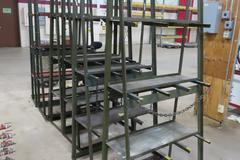 Pollard 3-Shelf Metal Stock Racks 3' Wide x 2' Deep x 7 High , (6) Total