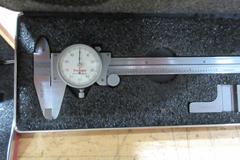 Dial and Vernier 0-6" Calipers, Metric and Standard, Various Brands, (3) Starrett, (2) Mitutoyo, (1) Etalon