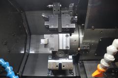 Miyano BND-34S CNC Lathe, C-Axis on Main and Sub-Spindle, 12 Station Turret, Parts Catcher & Conveyor, Chip Conveyor