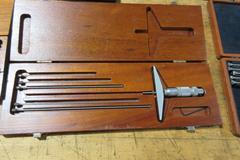 Depth Micrometer sets 0 - 12" Ranges, Various Brands, M&W, Lufkin, Brown & Sharpe, Starrett