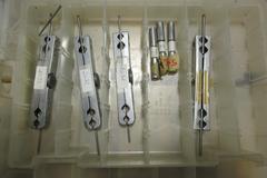 Gage Pins and Pin Holders,  Go/No-Go Pin Sets in Plano Plastic Divider Cases