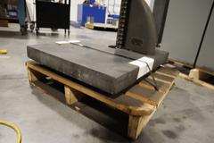 Rahn 27in x 21in 2-Ledge Granite Surface Plate w/ Thru Hole and Cadillac PLA-CHEK HG12 Height Gauge