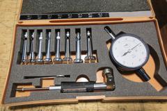Mitutoyo Small Hole Dial Bore Guage Set .44" - .72", MHC Coaxial Indicator Set, Both In Cases