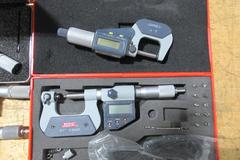 Digital Micrometers 0-1" & 1-2" Travel Ranges, Various Brands, Mitutoyo, Starrett, SPI and Others
