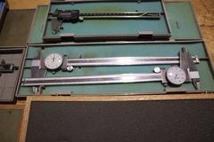 Mitutoyo Verneer Calipers: (4) 12" Dial Type, (2) 8" Digimatic, (1) 12" Absolute Digimatic