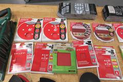 Sanding Pads and Paper Assorted Types, Steel Wool, 14" Masterforce Backsaw with Miter Box