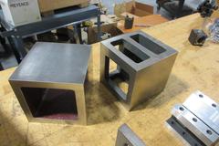 Precision Ground Squares 6x6x6", Angle Plate 5"x4.125"x4.125", Vee Block 4.125"x4.125"x3"