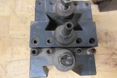 Aloris, Dorian, and Other CXA Quick Change Tool Post Holders, with 3 Boxes (12ea) 3/8 Carbide Tipped Stick Tools, Box of HSS Cutoff Blades