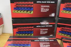 Ironton Metal Wall Mount Racks with Plastic Storage Bins, (6 kits) **New In Boxes**