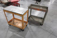 Steel Rolling Shop Carts with 2 Shelves (2 Carts)