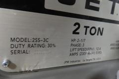 Jet 2SS-3C-15 (Model 231500) 2 Ton Electric Chain Hoist (New in Box)