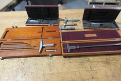 Depth Micrometers with Various Length Barrell Attachments, Starrett, Brown & Sharpe and Others