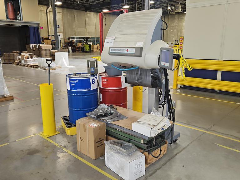 Sealed Air SpeedyPacker Insight, Foam-In-Bag Packaging System, 19" Floor Model, with Drums of Chemicals and Accessories