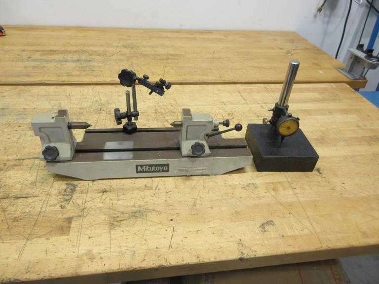 Mitutoyo Bench Centers 12"L x 3" Center Height with Indicator Holder, Granite Height Stand with Federal .0005" x .125" Travel Indicator