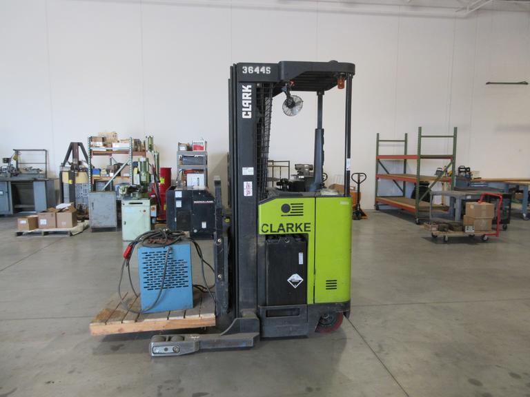 Clark NPR20 Electric Standing Reach Forklift with Auto 1000 24VCharger, 4000 LB Load Capacity