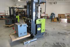 Clark Electric Standing Reach Forklift with Hobart 24V Charger, 4000 LB Load Capacity