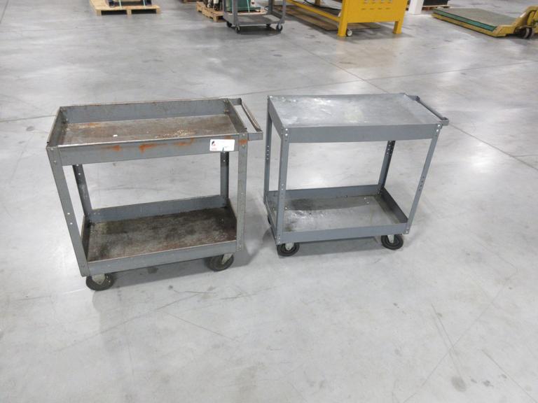 Rolling Metal 2 Shelf Shop Carts (2 pcs)