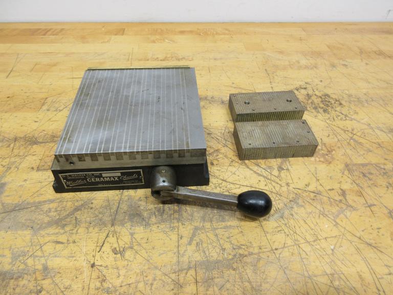 Walker Ceramax Permanent Magnetic Chuck 6" x 6.5", with (2) 4" x 2" x 1" Mag Blocks