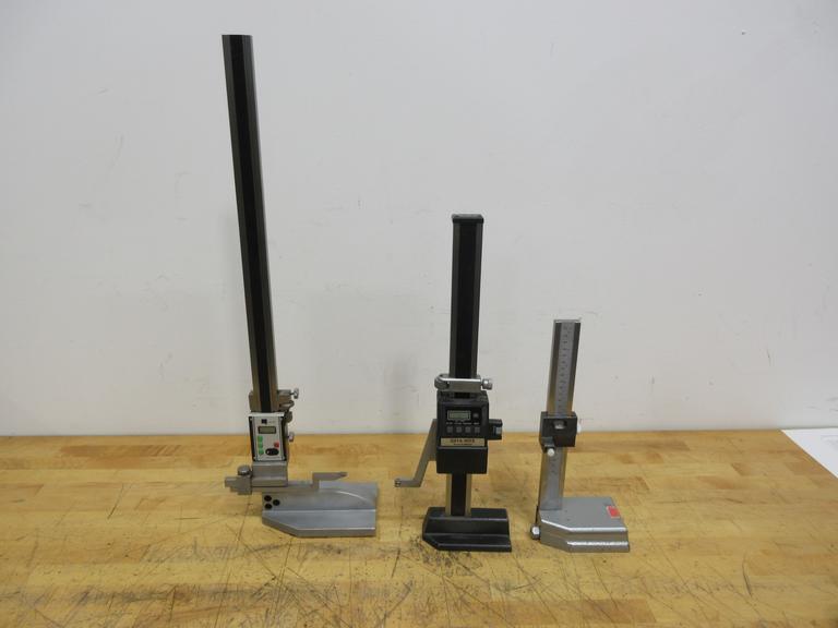 Digital and Verneer Height Stands, (1) Brown & Sharpe Digital 12" Data-Hite, (1) China Digital 21", (1) Japan 12" or 300mm Vernier Scale