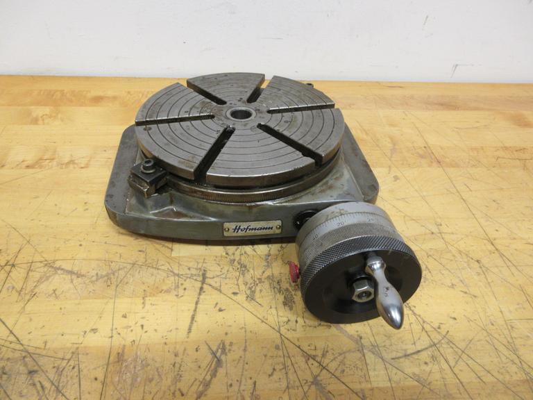 Hoffman 8" Manual Rotary Table with 6 T-Slots, Side Clamping, Approx 2-3/4" Work Face Height
