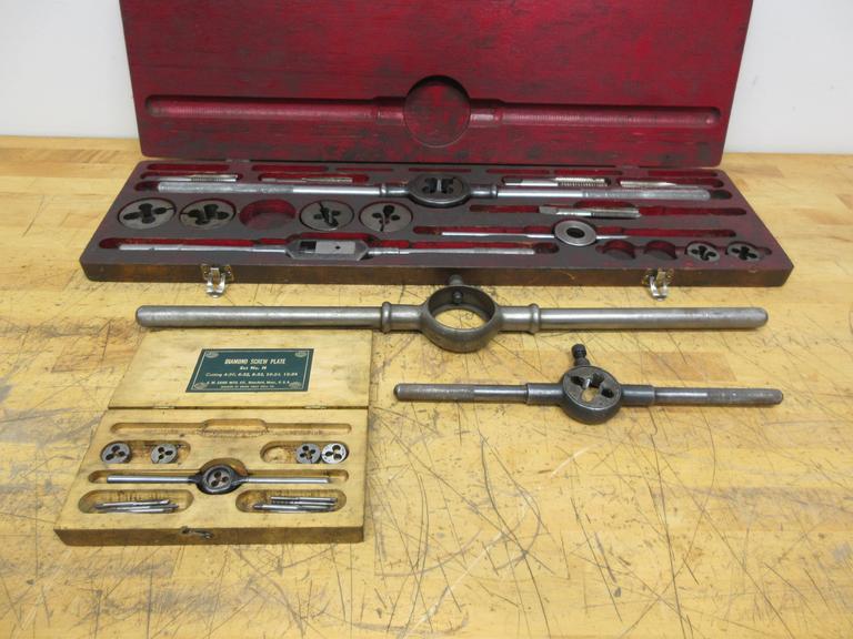 Tap and Die Sets with Assorted Handles in Cases