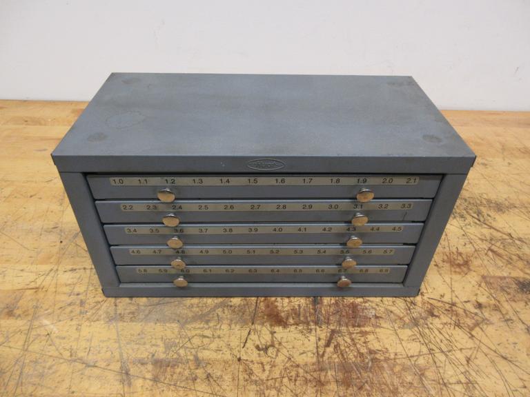 Huot 5-Drawer Metric Drill Index 1MM-6.9MM, No Contents