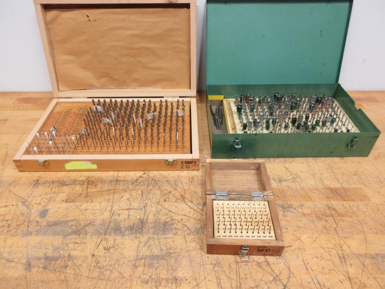 Pin Gage Sets, (1) .011 - .061" Plus, (1) Marena .061 - .250 Plus (Incomplete), Assorted Go/No-Go Pins in Metal Case