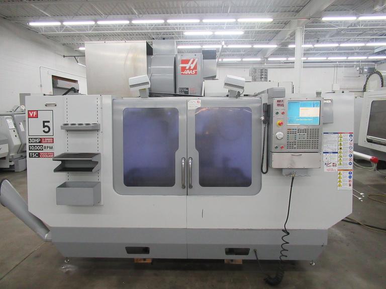 Haas VF-5/40 CNC Vertical Machining Center, 10K RPM, 24 ATC, Thru Spindle Coolant, Probing, 4th Axis Drive, 2 Speed Gearbox