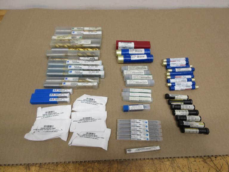 Carbide and HSS End Mills, Drills, Assorted Brands and Sizes.  OSG Guhring, Melin Widia and More
