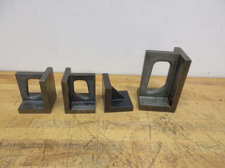 Cast Iron Angle Plates (4 pcs), (1) 4.5" x 5" x 8", (2) 3.75" x 4" x 5", (1) 4" x 4" x 4"