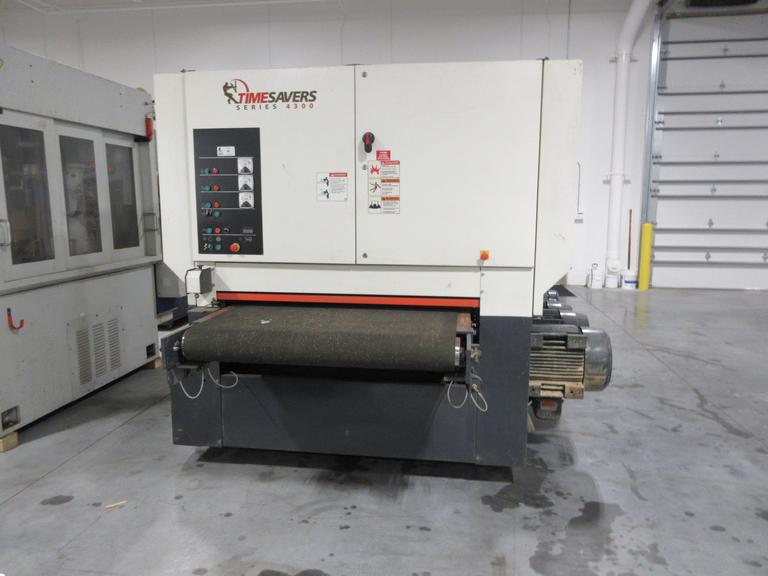 Time Savers 4300 Series Triple Head 52" Wide Belt Conveyor Feed Sanding Machine, Model 4331-45-001