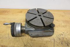 Hoffman 8" Manual Rotary Table with 6 T-Slots, Side Clamping, Approx 2-3/4" Work Face Height