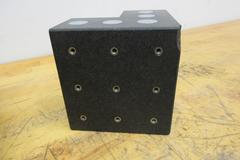 Granite Angle Plate 6" x 6" x 6" with Magnetic Inserts and 1/4-20 Mounting Holes in Protective Case