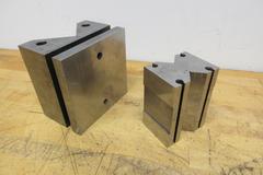 V-Blocks Precision Ground (2pcs) Larger Sizes, (1) 90 x 70 x 125mm, (1) Fowler 6" x 6" x 4" with Mounting Holes