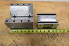 V-Blocks Precision Ground (2pcs) Larger Sizes, (1) 90 x 70 x 125mm, (1) Fowler 6" x 6" x 4" with Mounting Holes