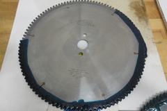 Cut-Off Saw Non-Ferrous Carbide Tipped Saw Blades (3pcs), (1) Leitz 350mm x 30mm x 108T, (1) FS Tool 350mm x 32mm x 108T, (1) 350mm x 30mm x 108T