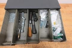 Multi Bin 15 Drawer Organizer with Contents of  Hardware and Tooling