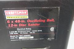 Craftsmen Professional 6" x 48" Oscillating Belt and 12" Disc Sander, on Rolling Metal Stand