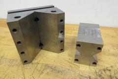 V-Blocks Precision Ground (2pcs) Larger Sizes, (1) 90 x 70 x 125mm, (1) Fowler 6" x 6" x 4" with Mounting Holes
