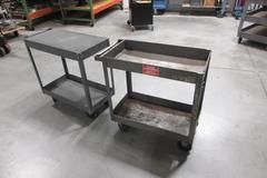 Rolling Metal 2 Shelf Shop Carts (2 pcs)
