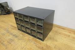 Multi Bin 15 Drawer Organizer with Contents of  Hardware and Tooling