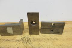 Cast Iron Angle Plates (3), (1) 4.5" x 8 x 5", (1) 8" x 5 " x 4.5", (1) 3.75" x 8.625" x 65"