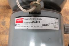 DAYTON AC Gearmotor Model 6Z400: Parallel, Single Output Shaft, Split-Phase, TEFC, 8.5 RPM, 974 in-lb Max Torque with Dayton 4Z447A Magnetic Disc Brake