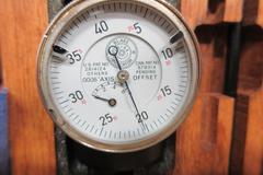 Blake Mfg. Coaxial Indicator .0005" Increments, .125" Travel Range, 1-3/8" Face with Stylus Points in Wood Case