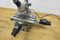 Nikon Measurescope Microscope with 10x Objective Lens, Ring and Stage Light, (2) Mitutoyo 164-162 Digital Micrometers 0-2" Range .00005" Resolution
