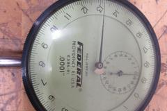 Dial Travel Indicators (3pcs) , (1) Federal 3" Face 1/2" Travel .0001" Res, (1) Brown & Sharpe 3" Face 1" Travel .002mm Res, (1) Federal 1" Face .0005" Res .09" Travel