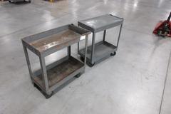 Rolling Metal 2 Shelf Shop Carts (2 pcs)