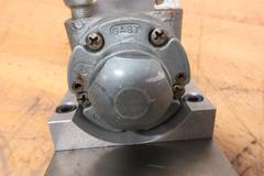 Gast Air Driven Spindle Mounted on 2" Travel Cross Slide, and  Small 1.75" Wide Self Centering Vise